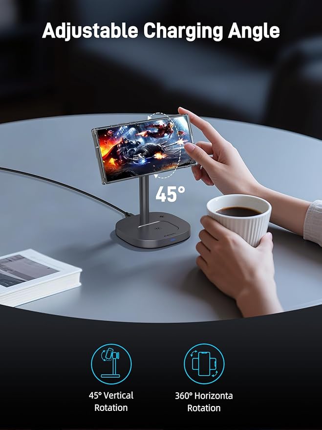 3 in 1 Magnetic Charging Station for Samsung, Qi2 Certified Phone-Cooling Magsafe Wireless Charger for Samsung Galaxy S26 Ultra/S25/Z Fold 7/Flip 7, Galaxy Watch 8/Ultra/7/6/5, Galaxy Buds4 Pro