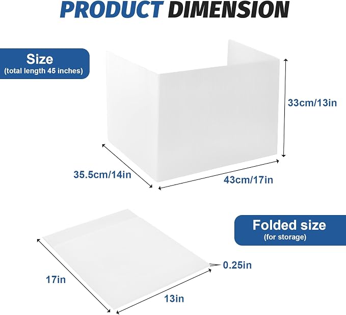 24 Pack Desk Dividers for Students,3-Fold Privacy Screens,Testing Dividers for Classroom Waterproof,Plastic Easy Clean Privacy Shields for Student Includes Extra Labels