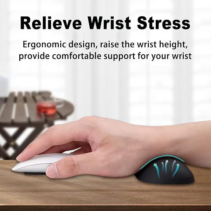 MXCOIRTP Wrist Rest for Mouse, Ergonomic Soft Silicone Wrist Cushion Support Pad, Mouse Wrist Pad with Non-Slip Base for Typing Pain Relief, Office, Home, Gaming, Computer, Black