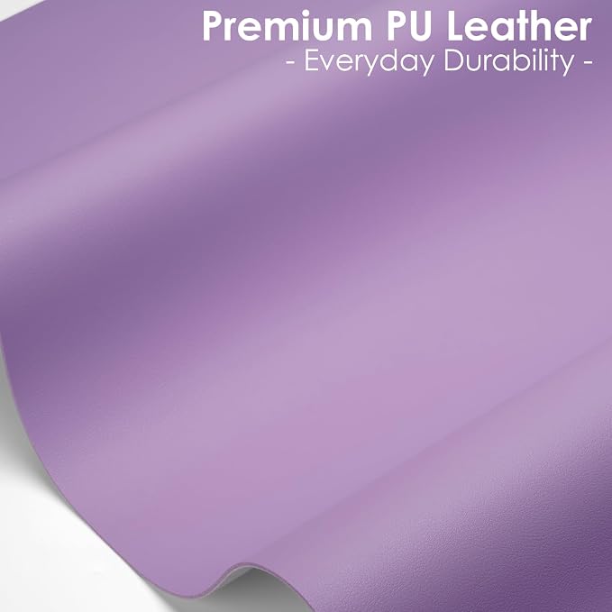Leather Desk Pad Protector, Waterproof Mouse Pad, PU Desk Mat, Office Desk Cover, Desk Writing Mat for Office/Home/Work/Cubicle (Purple) 31.5x15.7 in