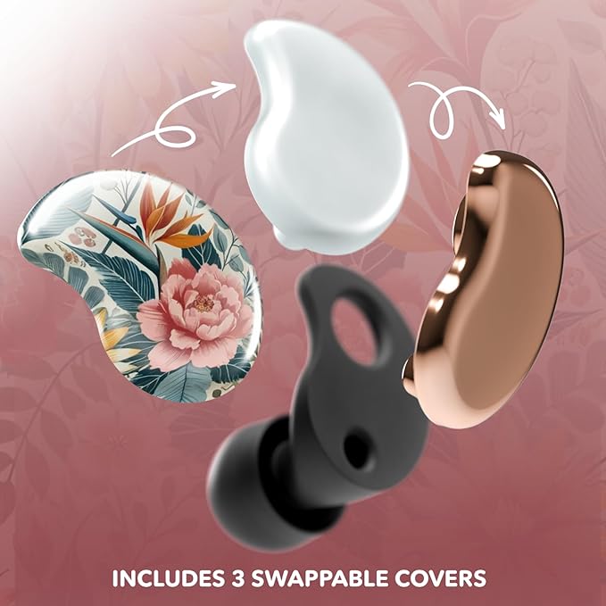 CURVD Cliq Noise Cancelling Ear Plugs – Reusable Concert Earplugs for Noise Reduction with Swappable Covers, 5 Tip Sizes & Travel Case. Stylish, Comfy, and Customizable Protection