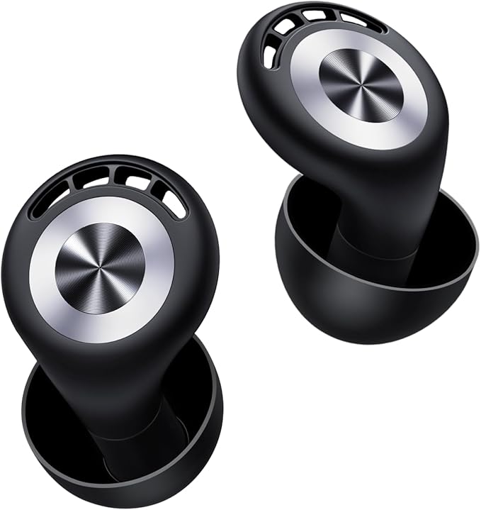 Ear Plugs 50dB Noise Cancelling - Reusable Soft Silicone Earplugs for Sleeping, Concert, Snoring, Shooting, Work, Motorcycle, Airplane | 7 Eartips & Portable Case (Black)