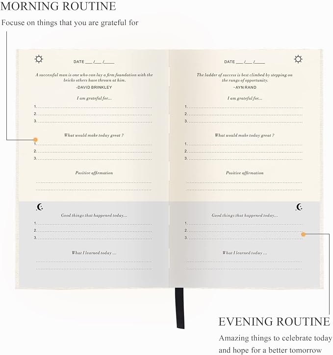 The Gratitude Journal for More Happiness, Optimism, Affirmation & Reflection - An Effective Manifestation Guide Journal, Undated Daily Journals for Women & Men (Beige)