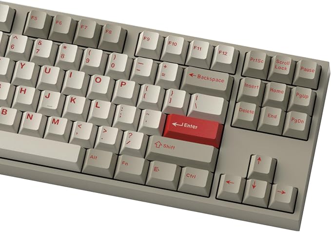 Fogruaden PBT Red Keycaps Set, Cherry Profile Custom Keycap for Mechanical Keyboard Keycaps