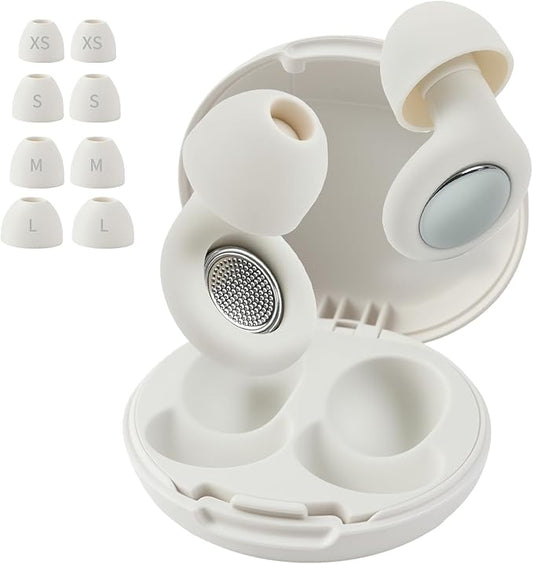 Ear Plugs for Sleeping Noise Cancelling, Ear Plugs for Noise Reduction with 8 Eartips, Reusable Noise Cancelling Ear Plug for Concerts - White, Silicone Hearing Protection Earplug 30db
