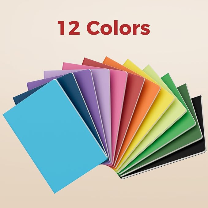 Large Colorful Notebook Journals Bulk, College Ruled, Lined Paper, 8.5x11 inch, 60 Pages, Journal Set for Travelers, Students and Office, Composition Diary Subject Notebooks Planner, 12 Pack