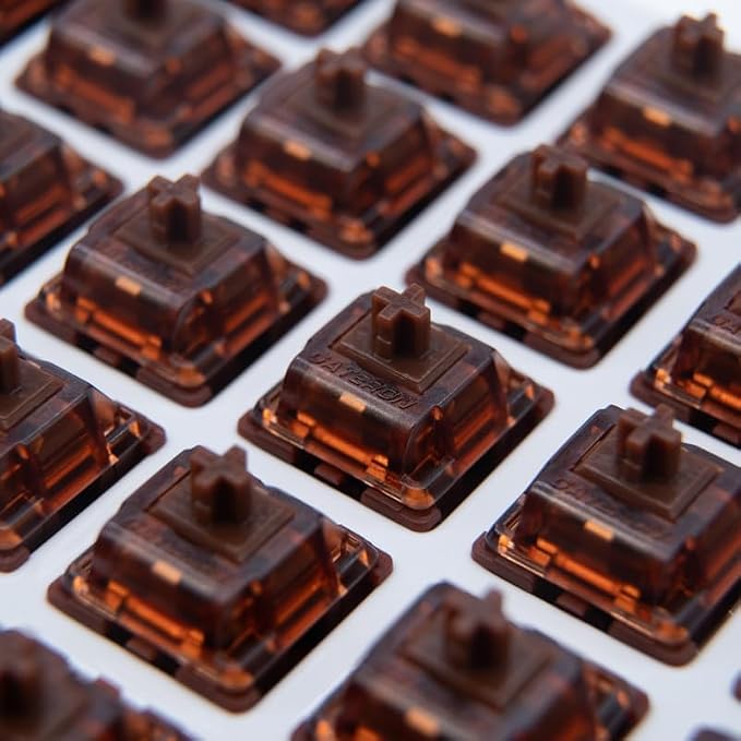 GATERON Phantom Brown Keyboard Switches, Tactile 55gf RGB LED Factory Pre-lubed Key Switches for MX Mechanical Keyboard(Brown, 110PCS)