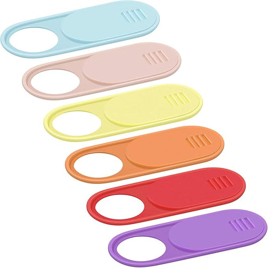 Webcam Camera Cover Slide, Webcam Cover for Laptop 0.028-Inch Ultra-Thin Webcam Cover Blocker, Protect Your Visual Privacy and Security (New Multicolor-6 Pack)