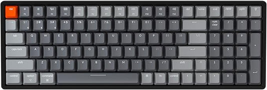 Keychron K4 Wireless Bluetooth/USB Wired Gaming Mechanical Keyboard, Compact 100 Keys 96% Layout RGB LED Backlit Gateron G Pro Blue Switch N-Key Rollover, Aluminum Frame for Mac Windows, Version 2