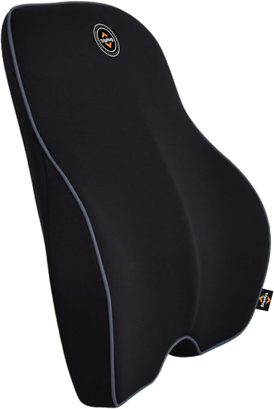 Lumbar Support Pillow for Car, Office, and Gaming Chair, Lumbar Cushion Desk Chair Back Cushion, Memory Foam Back Support Pillow, Comfortable and Breathable, Ergonomic Back - Black
