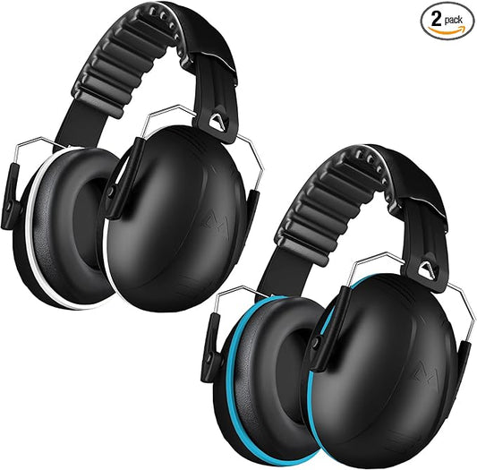 Noise Cancelling Ear muffs for Shooting Ear Protection, SNR 35dB Noise Reduction Headphones for Adult Kids Autism, Adjustable Sound Proof Hearing Protection for Shooting Mowing (Blue & White)