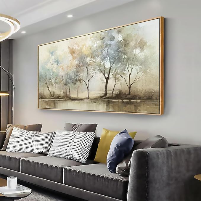 VHMING Abstract Wall Art Artwork Retro Trees Pictures Decor Canvas Painting Framed Ready to Hang Living Room Bedroom and Office Wall Decor 30x60 Inch