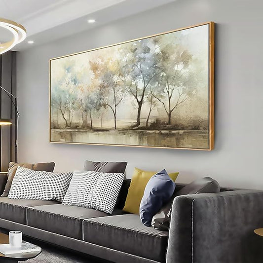 VHMING Abstract Wall Art Artwork Retro Trees Pictures Decor Canvas Painting Framed Ready to Hang Living Room Bedroom and Office Wall Decor 30x60 Inch