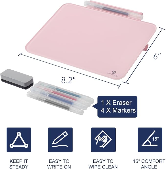 Small Desktop Glass Dry-Erase whiteboard - 8 X 6 Inches × 2