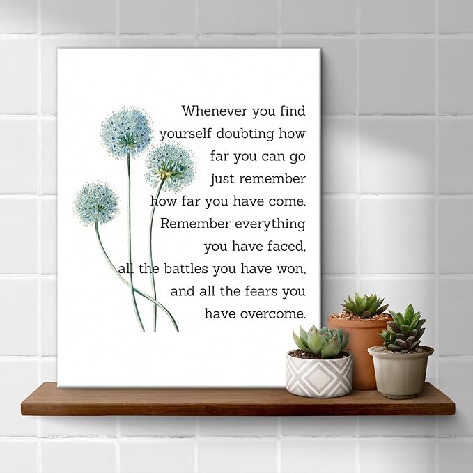 Motivational Quotes Wall Art Decor, Inspirational Graduation Decor Gift, Positive Canvas Posters Painting Artwork for Office Classroom Bedroom Home Decorations (8 X 10 Inches, Framed)