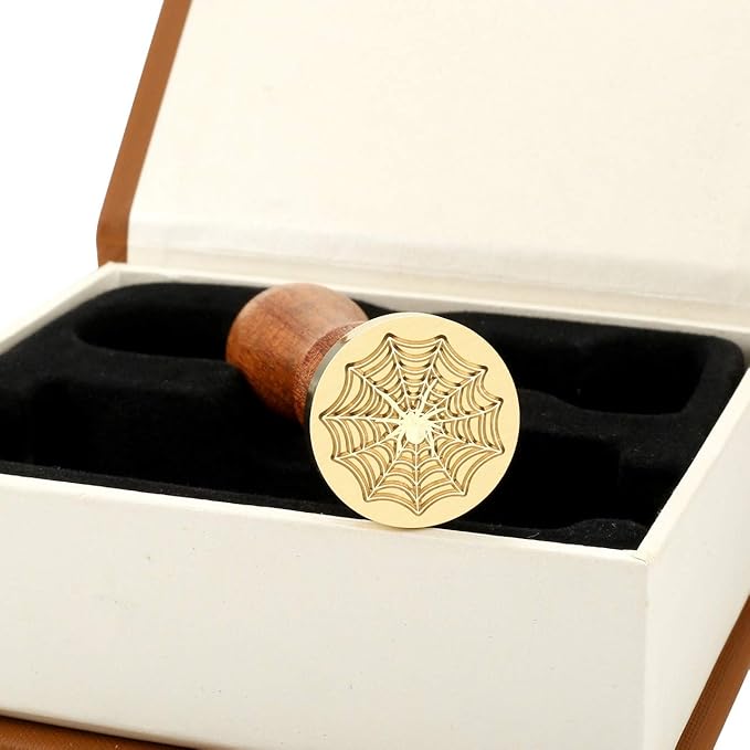 Yoption 6 Pcs Wax Seal Stamp Set, Halloween Sealing Wax Stamps Kit, Wooden Handle with Brass Head for Halloween Invitation Gift Cards