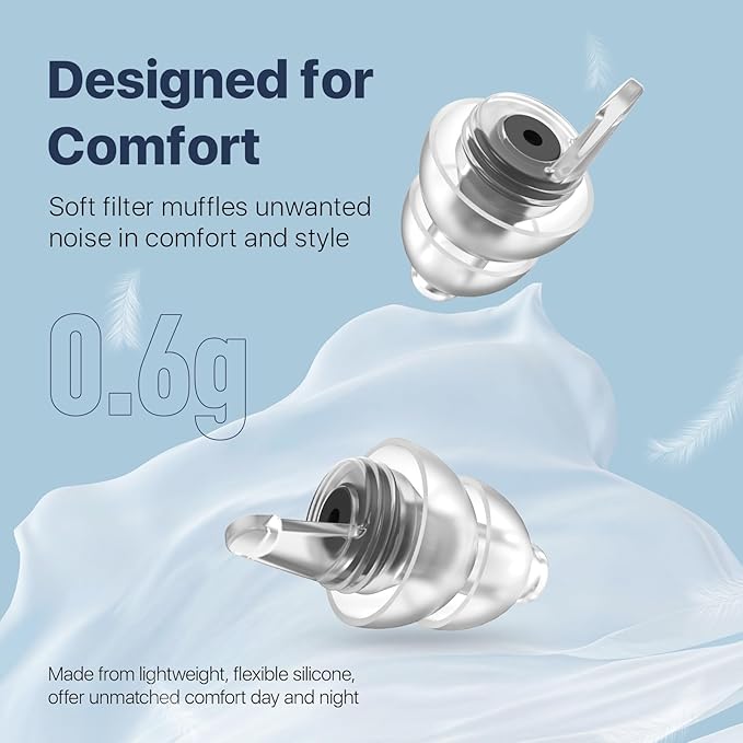 Ear Plugs for Sleeping, Ultra-Comfy Reusable Noise Reduction Earplugs for Sleep, Deep Focus, Travel, Snoring, Noise-Sensitivity, Hearing Protection for Small Ear Canals, 31dB Noise Cancelling,BK