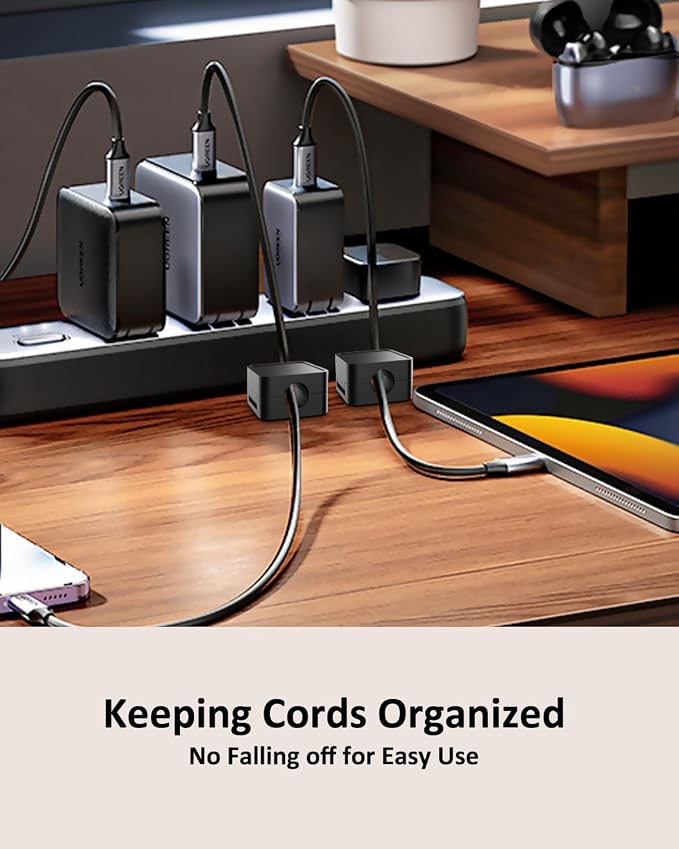 16-Pack Cable Organizers, Magnetic Cable Clips, Cable Holders White | Desktop Cable Organizer, Magnetic Cable Holder – Suitable for Home, Office, Car and Multiple Scenarios