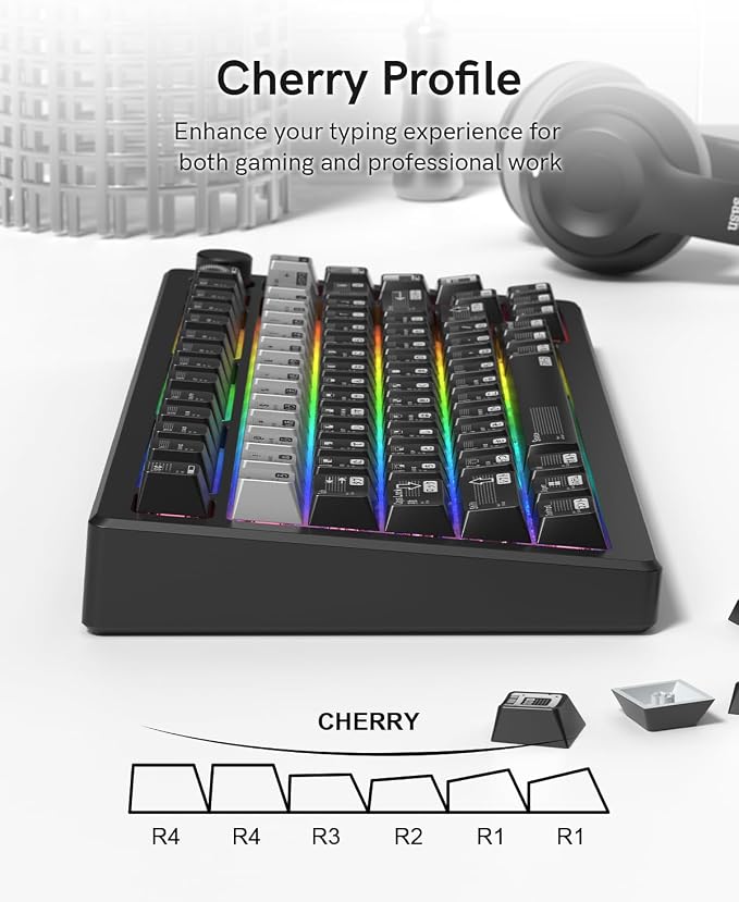 PBT Keycaps with Metal Paint, Janese Style 112-Key Black/Silver Custom Keycap Set dye Sublimation,Cherry Profile Key caps for 61/64/66/68/75/84/87 MX Switches Mechanical Keyboards