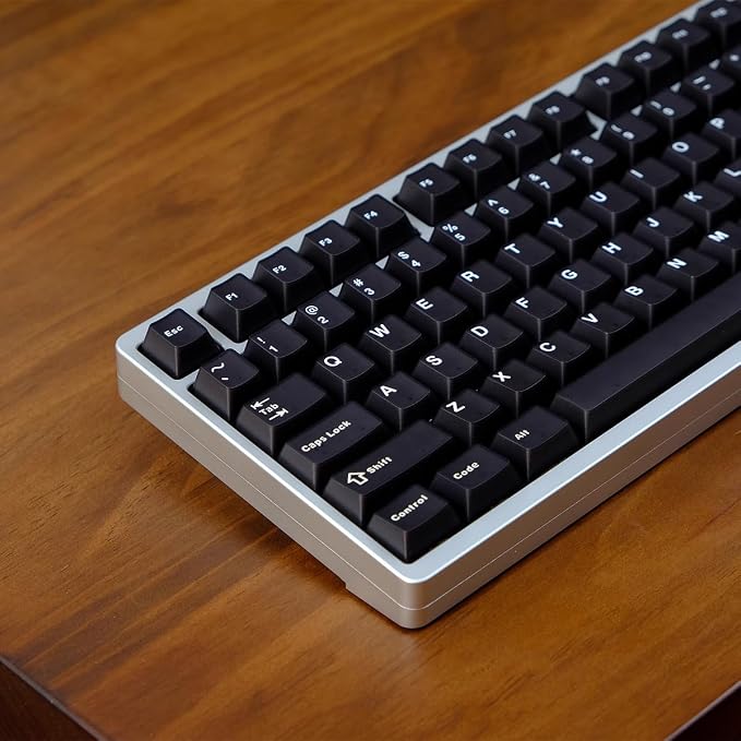 Sumgsn 114 Keys Doubleshot Translucent Keycaps Cherry Profile Black Keycap Set Fit for 61/64/87 Cherry Mx Switches Mechanical Keyboard