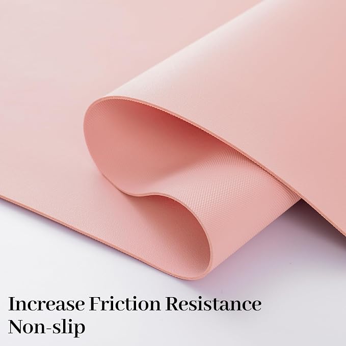 Desk Pad Mat Set,3-in-1 Large Mouse Pads with Wrist Rest and Keyboard Pad, Pink Desk Mats for Keyboards and Mouses, Ergonomic Keyboard and Mouse Mat Set for Office Home Decor, 35.4" x 16.9"
