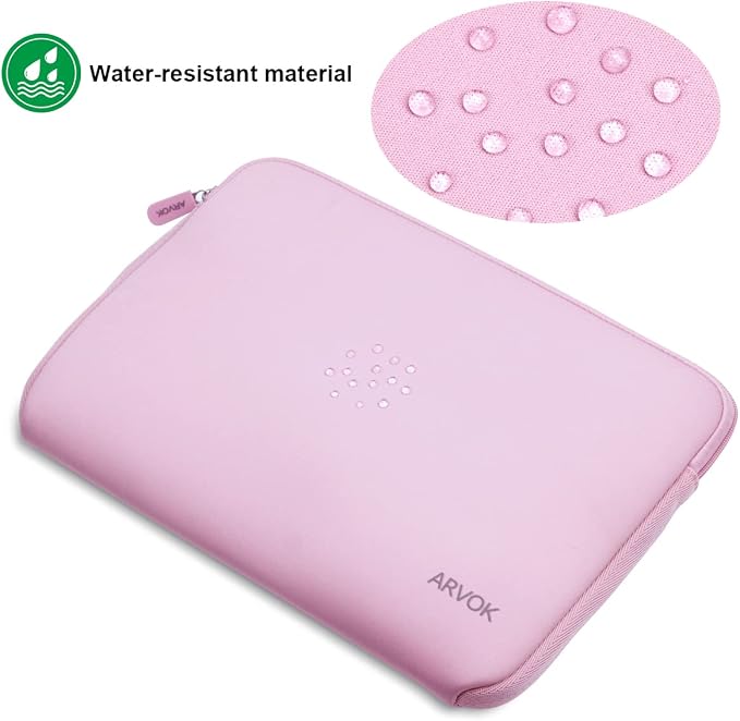 Arvok 11 11.6 12 Inch Laptop Sleeve Case for MacBook Air 12, Water-Resistant Neoprene Notebook Computer Tablet Sleeve, Carrying Bag Cover for Chromebook/HP/Dell/Lenovo/Asus/Acer, Pink