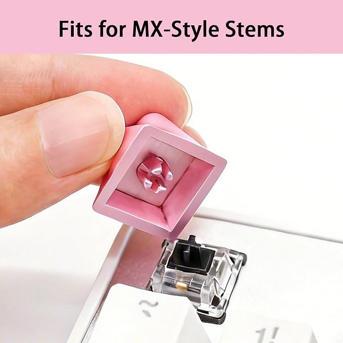 Artisan Keycaps, Pink Sakura Cherry Blossom Custom Cover Caps for MX Mechanical Keyboard, Metal 1U Single Replacement for Esc Del Arrow Key (Rose Gold)