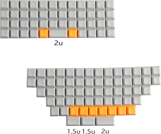 YMDK XDA DSA Blank Colorful PBT Keycaps Suitable for Ortholinear Layout MX Keyboard XD75 ID75 Split 36 Corne Split 46 Planck Preonic Niu40 (DSA 109)