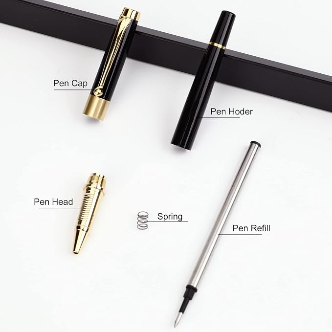 YIVONKA Ballpoint Pen Black Refill,Luxury Ballpoint Line width 0.5mm,Best Ball Pen Gift Set for Men & Women Professional Executive,Office,Nice BallPens Classy Gift Box (Black)