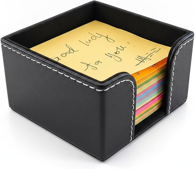 Declutter Your Workspace with This Compact PU Leather Storage Bin, Open-Top Caddy for Desk or Drawer Organization