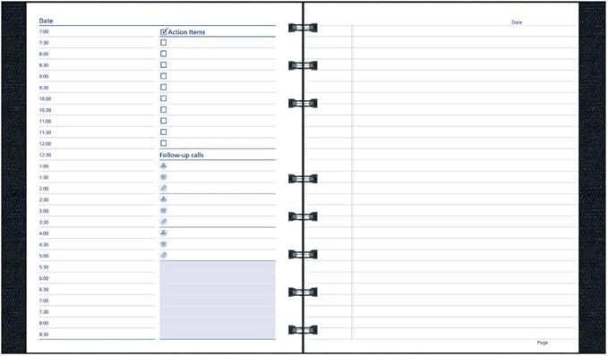 Blueline A29C81 NotePro Undated Daily Planner, 9-1/4 x 7-1/4, Black