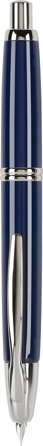 PILOT Vanishing Point Collection Refillable & Retractable Fountain Pen, Blue Barrel with Rhodium Accents, Blue Ink, Broad Nib (60343)