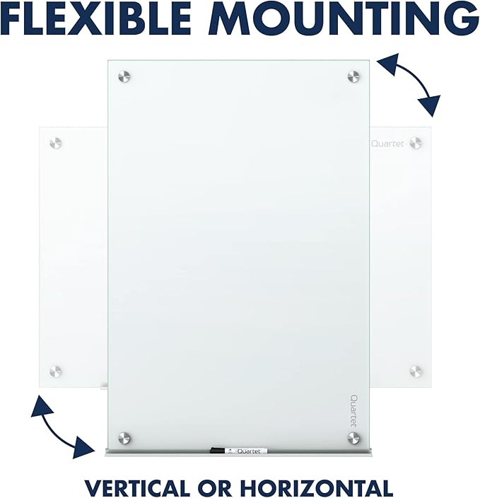 Quartet Dry Erase Board, Glass Whiteboard 72"W x 48"H, Non-Magnetic, Infinity, White (G7248NMW)