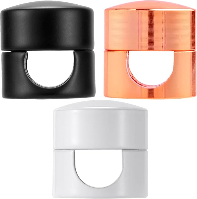 SmallCat 3 Sets Charger Holders for Cords, Adjustable Cable Anchor Holders, Adhesive Metal Cord Clips, Cable Management Wire Organizers for Desk, Office, Nightstand - Matte Black, White, Rose Gold