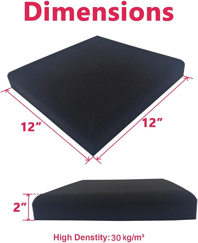 Sound Proof Foam Panels for Walls, High-Density Sound Proof Panels for Walls, Acoustic Panels Sound Absorbing for Noise Absorbing Canceling (24 Pack Square, 2x12x12 Inches)