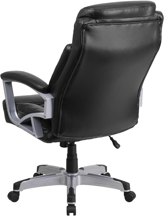 Flash Furniture HERCULES Series Big & Tall 500 lb. Rated Black LeatherSoft Executive Swivel Ergonomic Office Chair with Arms