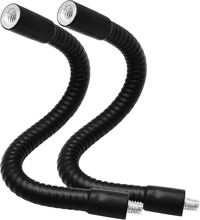 8" Gooseneck Tube Extension Holder,1/4"-20 Female to Male Thread Metal Universal Hose Flexible Arm for Phone Action Camera Microphone(2 PCS)