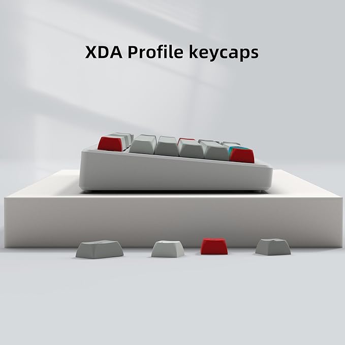dagaladoo Retro keycaps Japanese Style Double Shot PBT Keycaps Set dye Sublimation Custom Key caps 131keys Grey/Blue/Red XDA Profile Key caps Keyboard for Gateron MX Switches Mechanical Keyboard