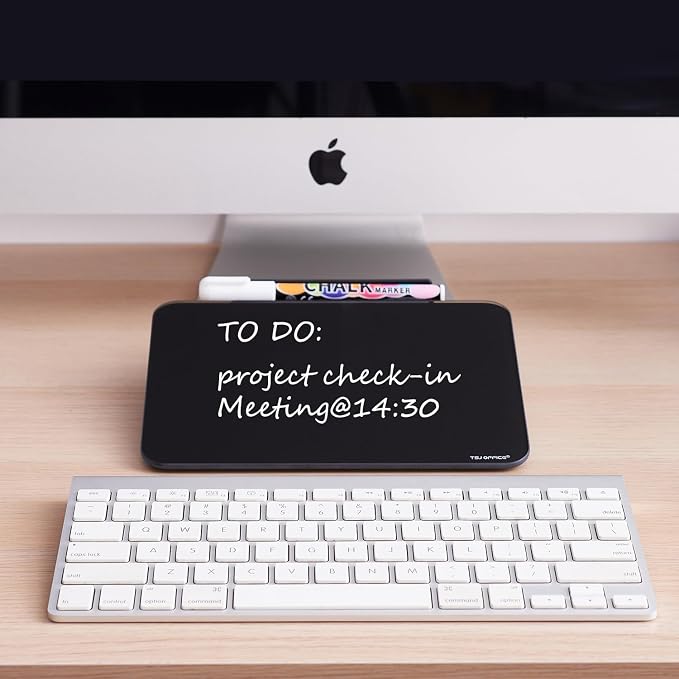 Small Desktop Glass Dry-Erase Whiteboard - 8 X 6 Inches Tabletop Easel Whiteboard with Stand × 2