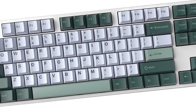 Fogruaden PBT Keycaps Set, Cherry Profile Custom Keycap for Mechanical Keyboard Green Keycaps