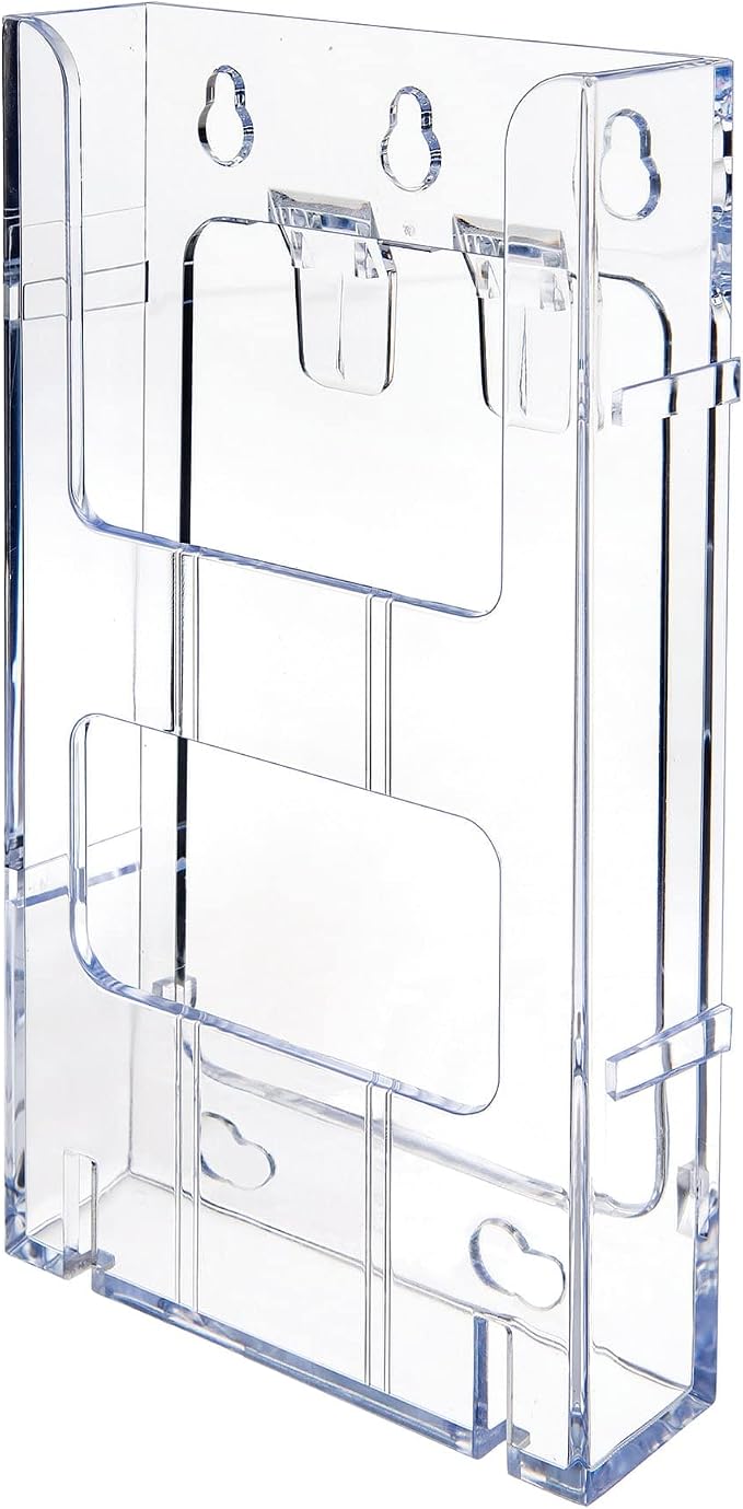 Deflecto® Lit Loc® Interlocking Leaflet Literature Display, 8" H x 4 3/8" W x 1 1/4" D, Clear