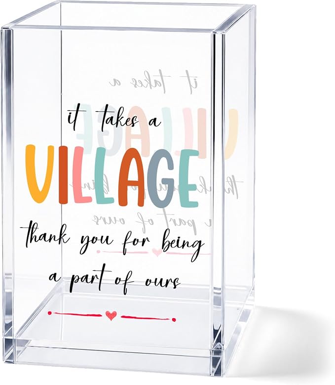 Thank You Gifts for Women, Appreciation Gifts Acrylic Pen Holder Cup, Desk Decor Pencil Holder Organizer, Coworker Boss Friend Gift