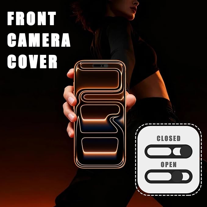 Front Camera Cover Compatible for iPhone 17/17 Air / 17 Pro/17 Pro Max,Webcam Cover Protect Privacy and Security,Not Affect Face ID, 2 Pack-Black