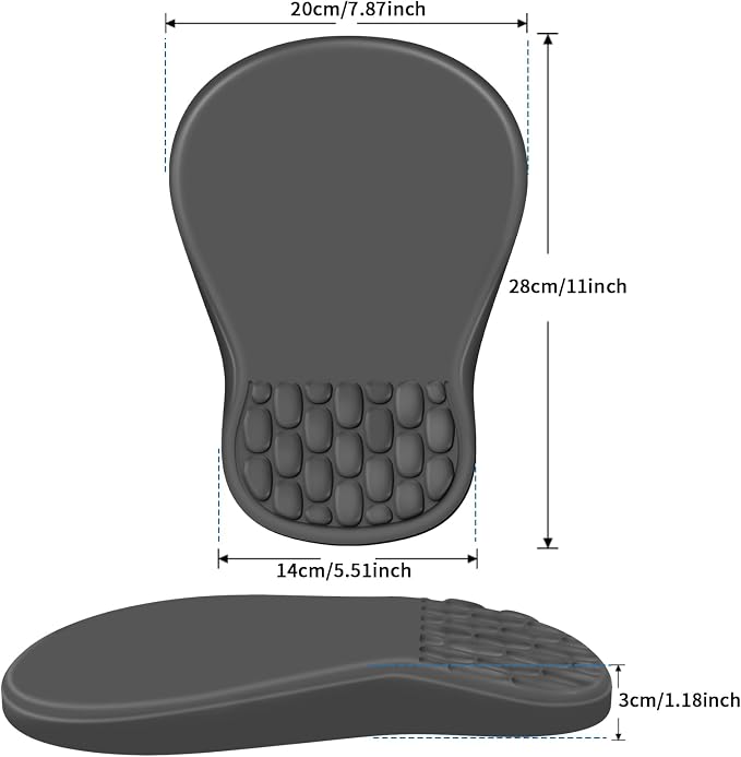 YIWEI Ergonomic Mouse Pad with Wrist Rest - Comfortable Office Mousepad with Memory Foam Wrist Support for Carpal Tunnel Relief, Mouse Pads with Non-Slip Base for Gaming and Home (Dark Gray)