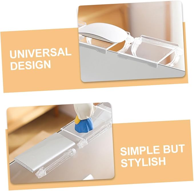IMIKEYA 2pcs Tv Top Storage Bracket Desk Shelving for Top of Desk Over Monitor Shelf Easy Install No Drill Tv Rack Shelf