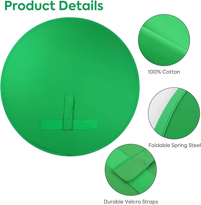 Green Screen Chair,Heorryn 59in Portable Green Blue Screen Backdrop Kit with Double Sided Pop Up Greenscreen Background for Chroma Key Photo/Video, Streaming, Conferencing and Product Photography