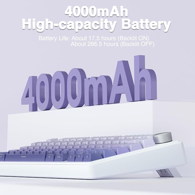 AULA F75 Pro Wireless Mechanical Keyboard,75% Hot Swappable Custom Keyboard,RGB Backlit,Pre-lubed Linear Switches,Side Printed PBT Keycaps Mechanical Gaming Keyboards,Gradient Purple