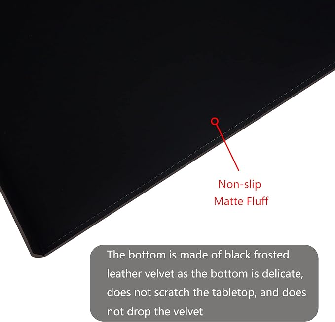 AKOZLIN 35.4"x 18.9" Soft PU Leather Surface Office Desk Mouse Mat Anti-Push Pad with Full Grip Fixation Lip Table Blotter Edge-Locked Protector