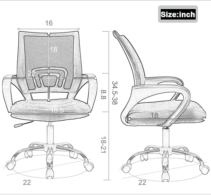 Office Chair Desk Chair Mesh Computer Chair Back Support Modern Executive Adjustable Chair Task Rolling Swivel Chair for Women,Men(2 Pack) (Orange)