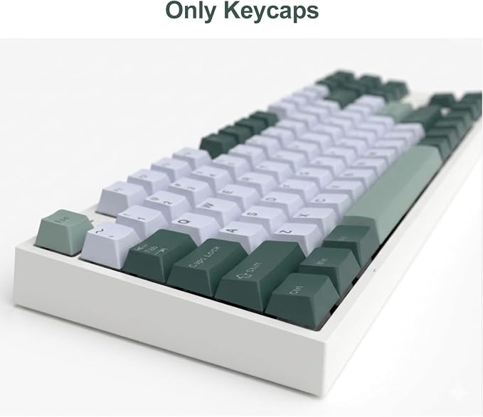 Fogruaden PBT Keycaps Set, Cherry Profile Custom Keycap for Mechanical Keyboard Green Keycaps